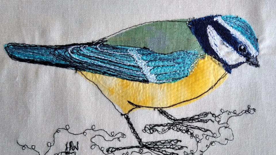 Machine Embroidery birds with Helen Walsh