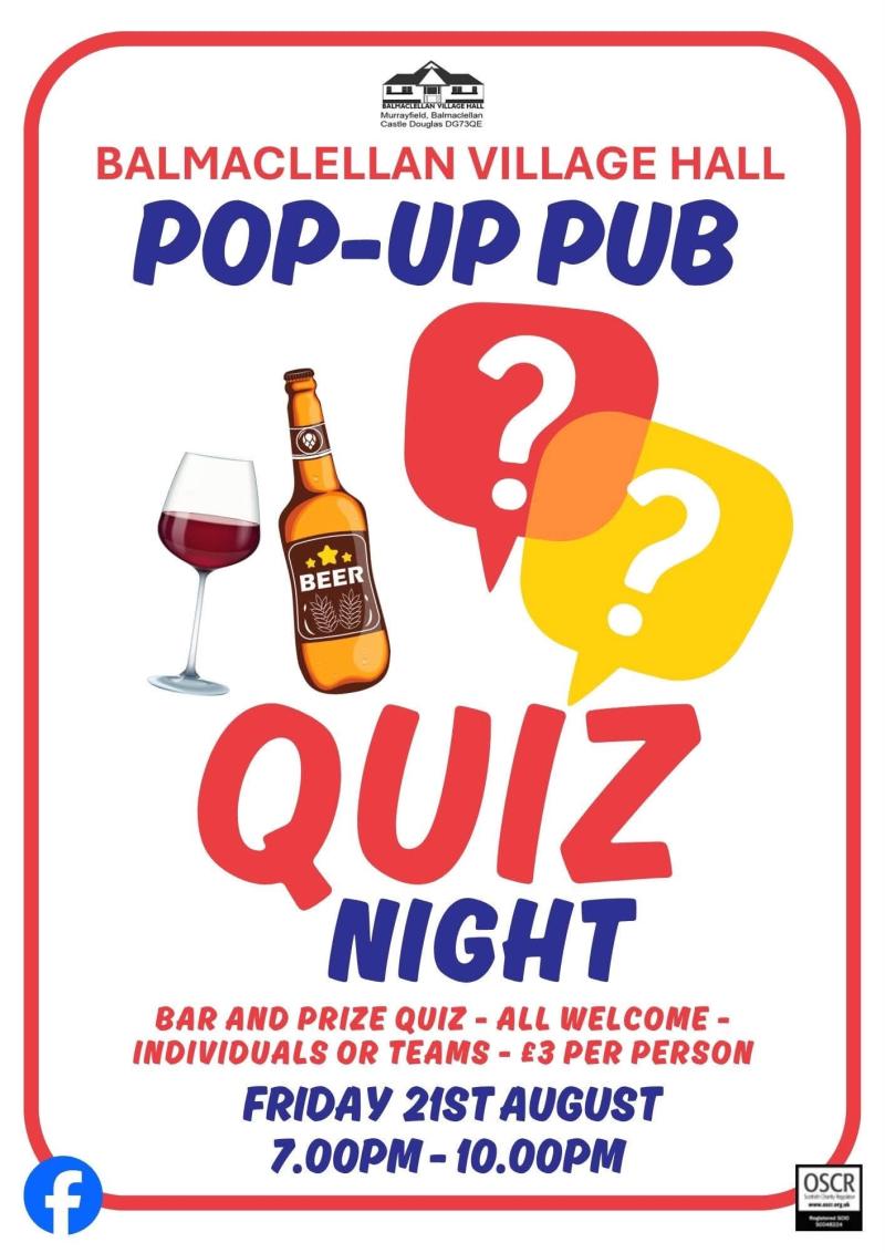 Pop up Pub and Quiz Night